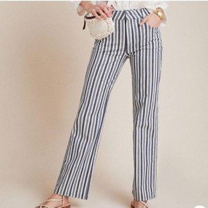 Anthropologie Wide Straight Leg Striped Pants 31